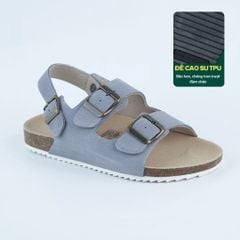 Dép đế trấu Sandal birken 2 khoá da lộn HISHOO R102