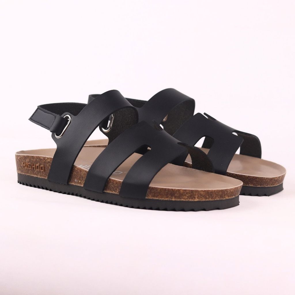 Dép đế trấu birken sandal chữ H premium HISHOO B115