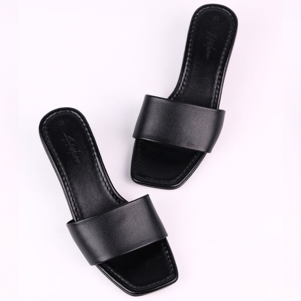 Giày Cao Gót 5cm Đế Vuông Quai Ngang Hishoo S039