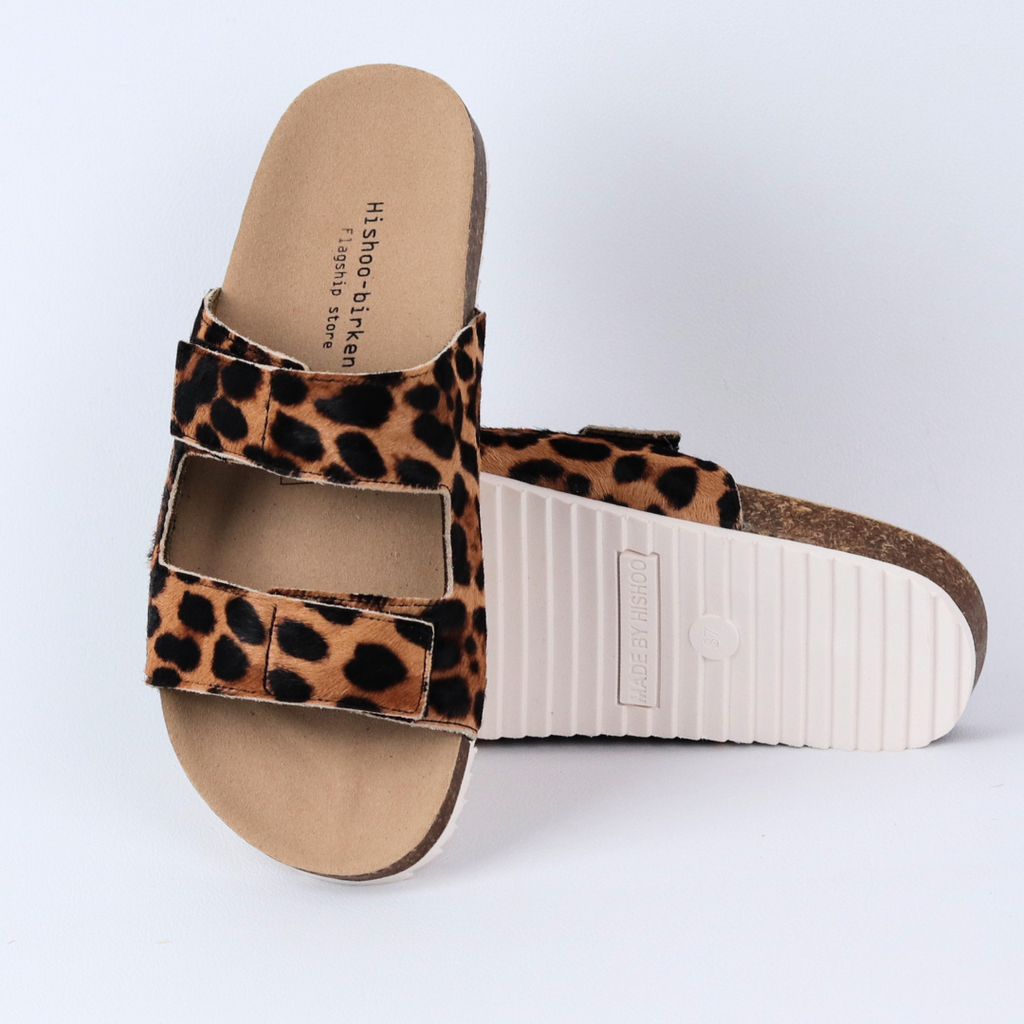 Dép đế trấu birken xé dán Beo Cowhide HISHOO M105