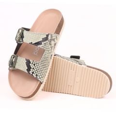 Dép đế trấu birken 2 khoá Xanh Vân Rắn premium HISHOO B093