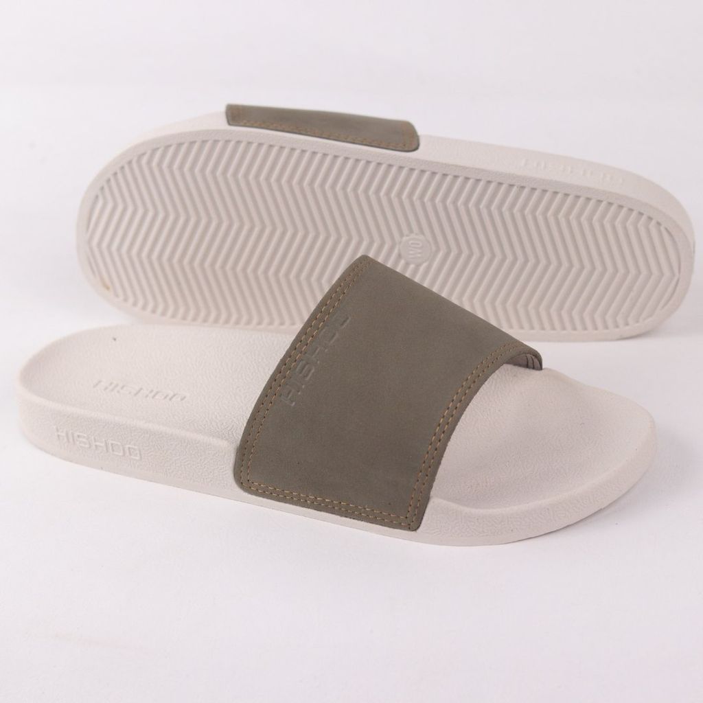Dép quai ngang Nubuck Xanh rêu HISHOO U111