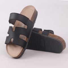 Dép đế trấu birken bé trai bé gái Chữ H Sandal quai ngang bản premium HISHOO B104