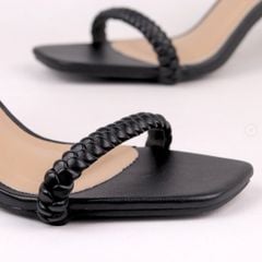 Giày Sandal Nữ Cao Gót 7cm Quai Mảnh Mũi Vuông Hishoo S032