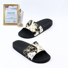 Dép quai ngang da bò In Hình Họa Tiết Phục Hưng HISHOO U113