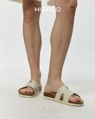 Dép đế trấu birken chữ H premium HISHOO B095