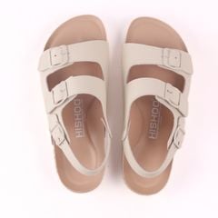 Dép đế trấu sandal birken bé trai bé gái quai ngang 2 khoá premium HISHOO B102