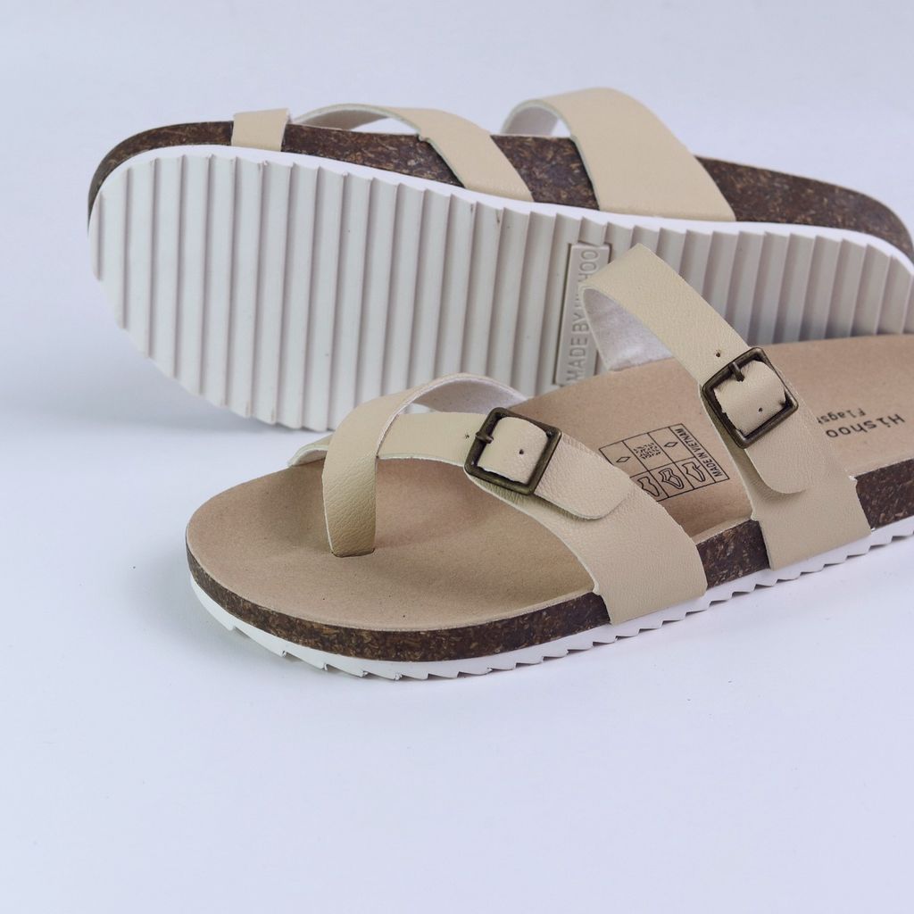 Dép đế trấu birken quai ngang xỏ ngón HISHOO S098