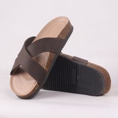 Dép đế trấu birken quai ngang chéo premium HISHOO B096