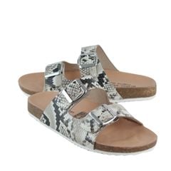 Dép đế trấu birken quai ngang 2 khoá Da hiếm HISHOO M093