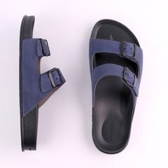 Dép quai ngang Da Bò LỘN 2 Khoá HISHOO D114