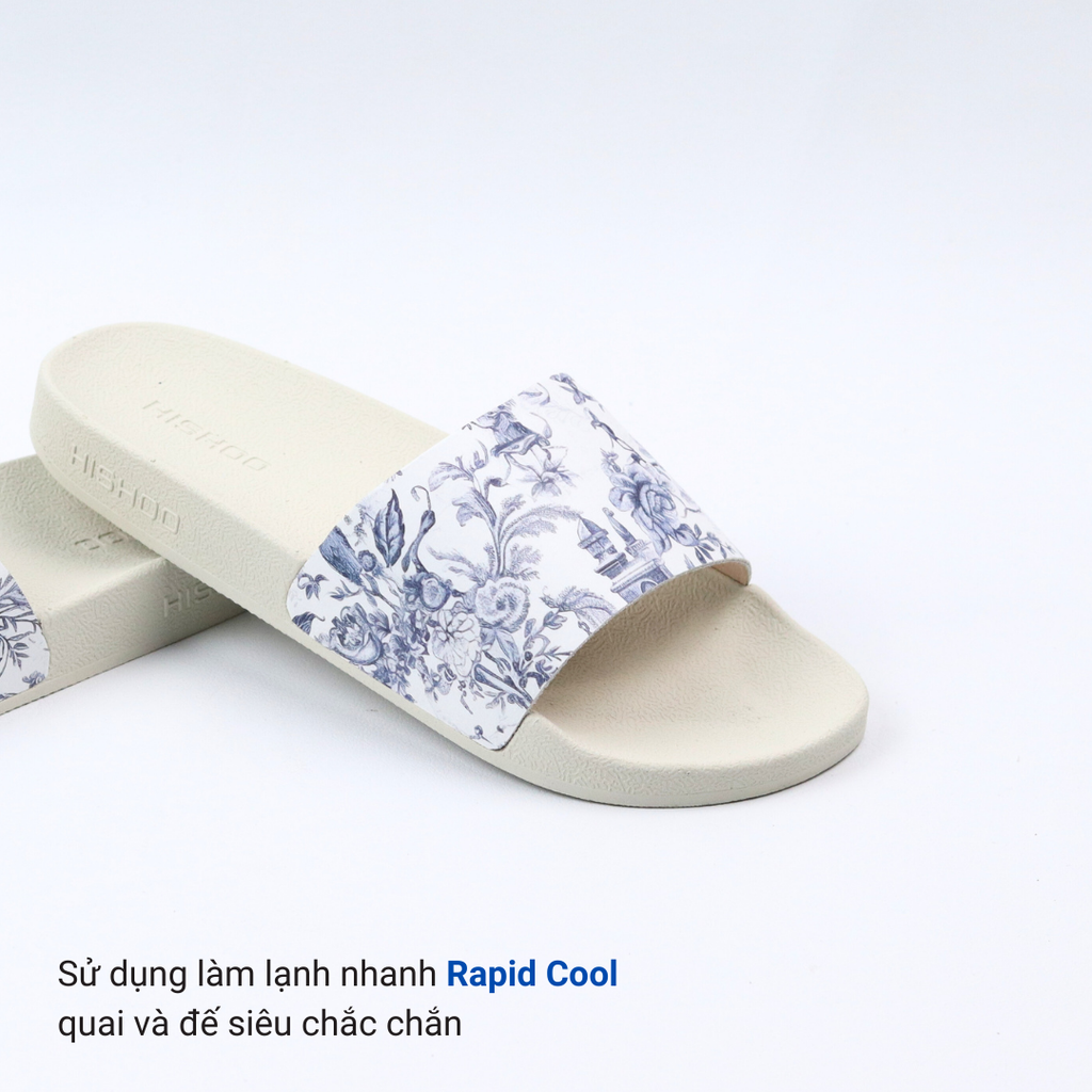 Dép quai ngang da bò In Hình Xứ Jouy HISHOO U112
