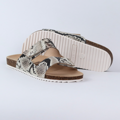 Dép đế trấu birken xé dán Da Rắn HISHOO M105