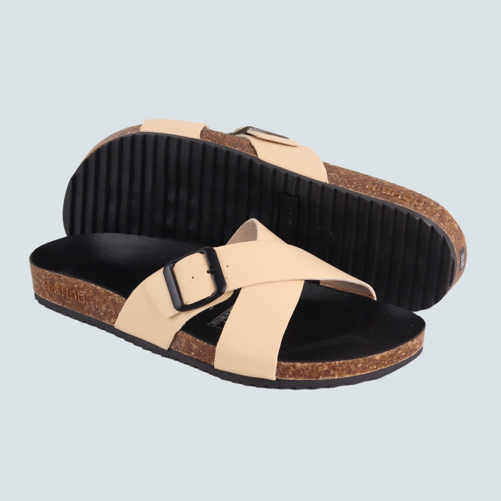 Dép đế trấu birken quai ngang chéo [CÓ KHOÁ] HISHOO S096