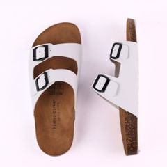 Dép đế trấu birken quai ngang 2 khoá lót da lộn S093