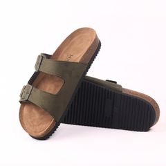 Dép đế trấu birken bé trai bé gái 2 khoá da lộn premium HISHOO H093