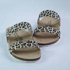 Dép đế trấu birken 2 quai ngang vải canvas HISHOO S112