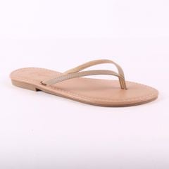 Dép Lê Nữ Xỏ Ngón Đế Bệt Quai Hoạ Tiết Thổ Cẩm HISHOO S070