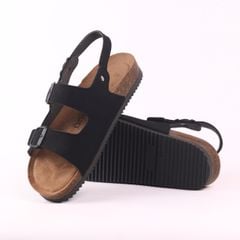 Dép đế trấu sandal birken bé trai bé gái quai ngang 2 khoá premium HISHOO H102