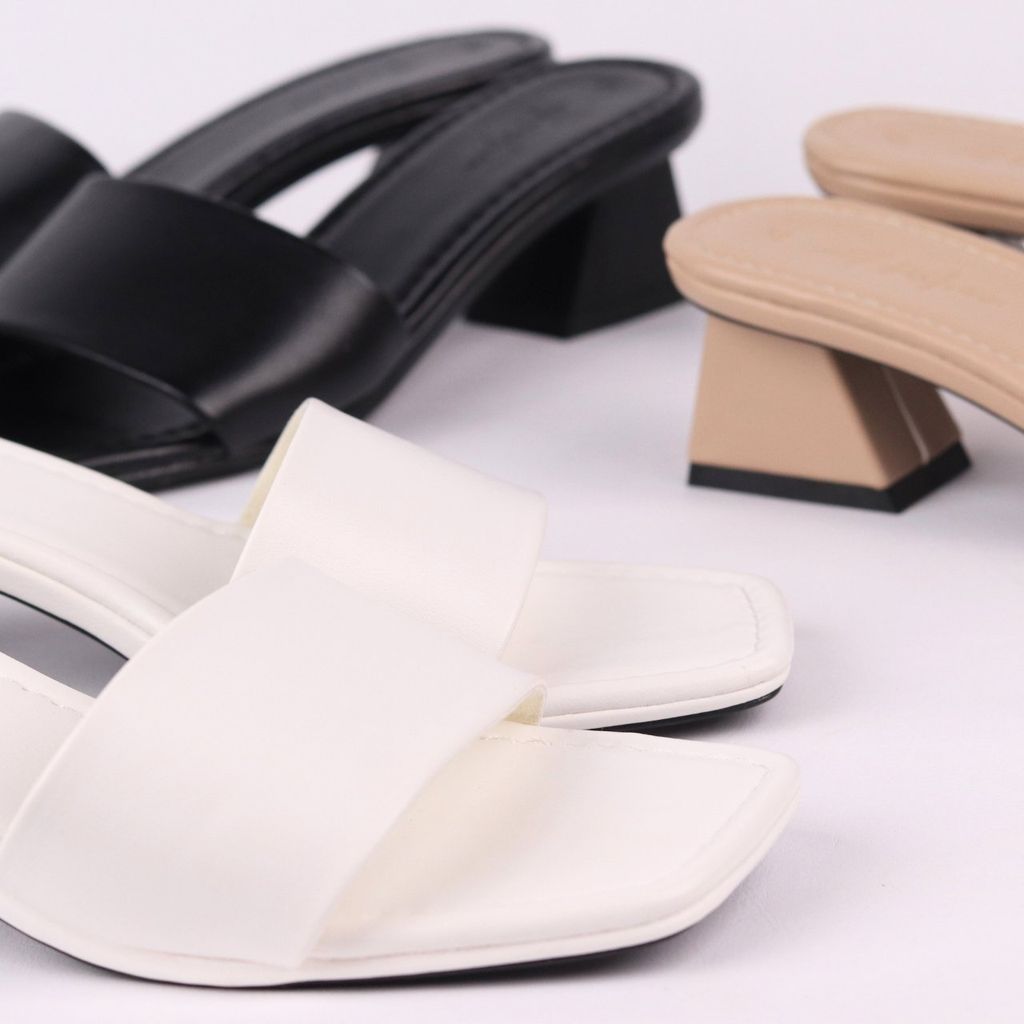 Giày Cao Gót 5cm Đế Vuông Quai Ngang Hishoo S039