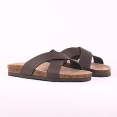 Dép đế trấu birken quai ngang chéo premium HISHOO B096
