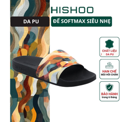 Dép quai ngang da bò In Hình Hoạ Tiết Nhật Bản HISHOO U113