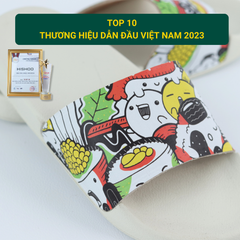 Dép quai ngang da bò lộn Xứ Sở Cơm Cuộn HISHOO U112