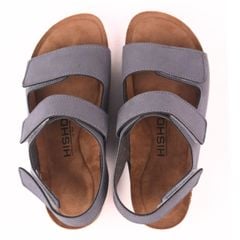 Dép đế trấu birken bé trai bé gái quai ngang sandal xé dán da lộn premium HISHOO H110