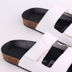 Dép đế trấu birken quai ngang xé dán MẶT ĐEN HISHOO S105