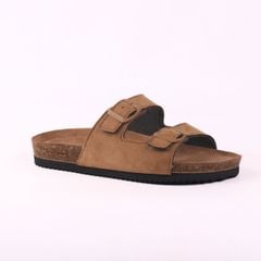 Dép đế trấu birken 2 khoá da lộn premium HISHOO H093