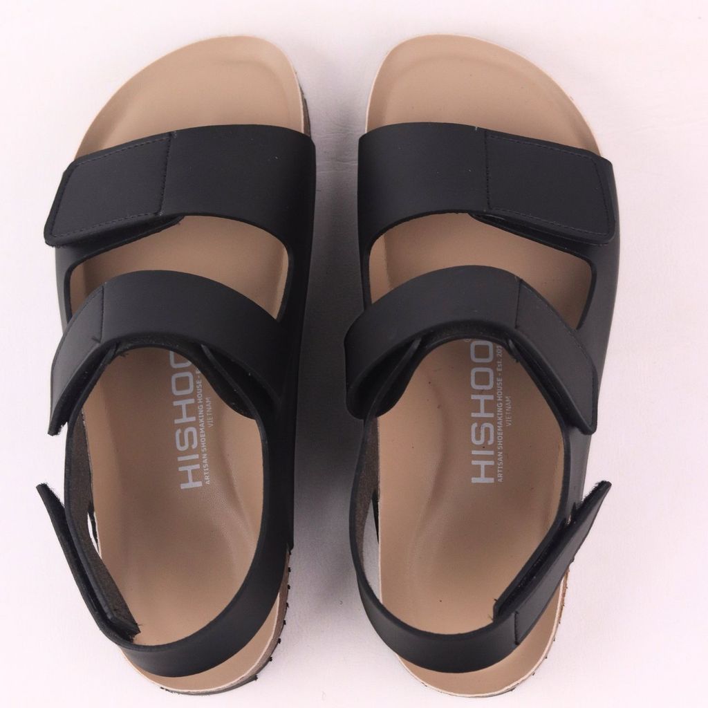 Dép đế trấu birken bé trai bé gái  sandal quai ngang xé dán premium HISHOO B110