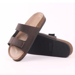 Dép đế trấu birken quai ngang xé dán premium HISHOO B105