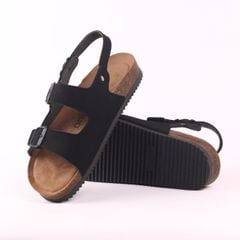 Dép đế trấu sandal birken quai ngang 2 khoá premium HISHOO H102