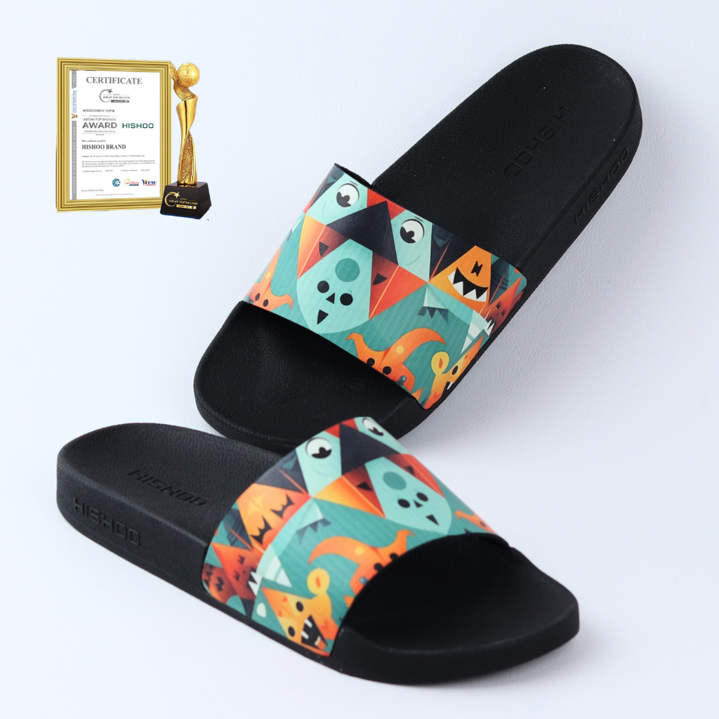 Dép quai ngang da bò In Hình Kẹo Hay Bị Ghẹo HISHOO U113