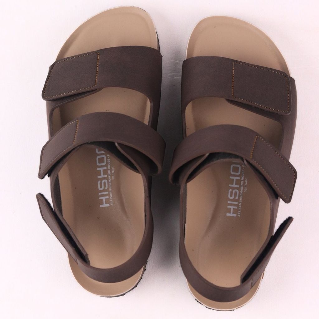 Dép đế trấu birken sandal quai ngang xé dán premium HISHOO B110