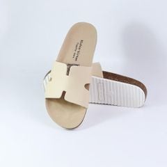 Dép đế trấu birken quai ngang chữ H MẶT ĐEN HISHOO S095