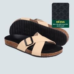 Dép đế trấu birken quai ngang chéo [CÓ KHOÁ] HISHOO S096