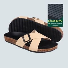 Dép đế trấu birken quai ngang chéo [CÓ KHOÁ] HISHOO S096