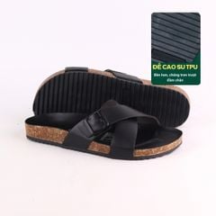 Dép đế trấu birken quai ngang chéo [CÓ KHOÁ] HISHOO S096
