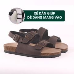 Dép đế trấu sandal birken quai ngang 2 khoá premium HISHOO B102