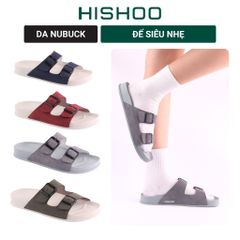 Dép quai ngang Da Nubuck 2 Khoá HISHOO D111