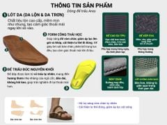 Dép đế trấu Sandal birken quai ngang da bò HISHOO M101