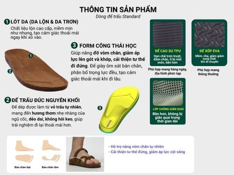 Dép đế trấu Sandal birken quai ngang HISHOO S101