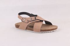 Dép đế trấu Sandal birken quai ngang da lộn HISHOO R101