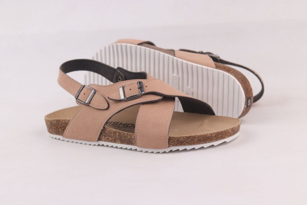 Dép đế trấu Sandal birken quai ngang da lộn HISHOO R101