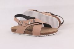 Dép đế trấu Sandal birken quai ngang da lộn HISHOO R101