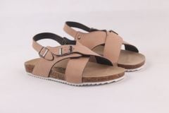 Dép đế trấu Sandal birken quai ngang da lộn HISHOO R101