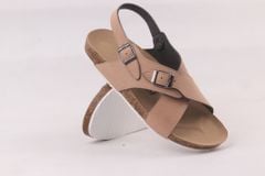 Dép đế trấu Sandal birken quai ngang da lộn HISHOO R101