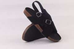 Dép đế trấu Sandal birken quai ngang da lộn HISHOO R101