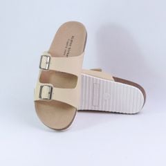 Dép đế trấu birken quai ngang 2 khoá MẶT ĐEN HISHOO S093